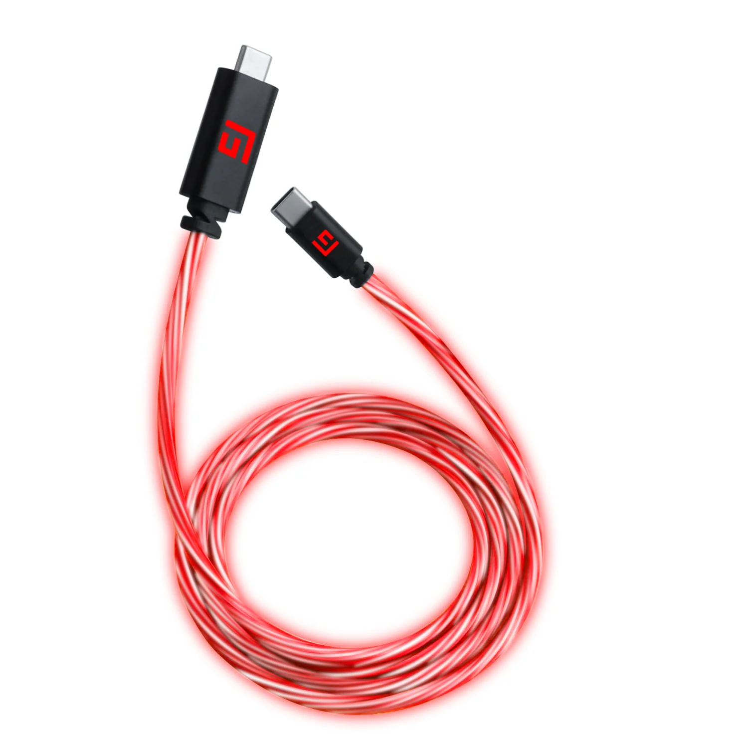 FLOATING GRIP 3M USB-C/USB-C CABLE WITH LED LIGHT - RED