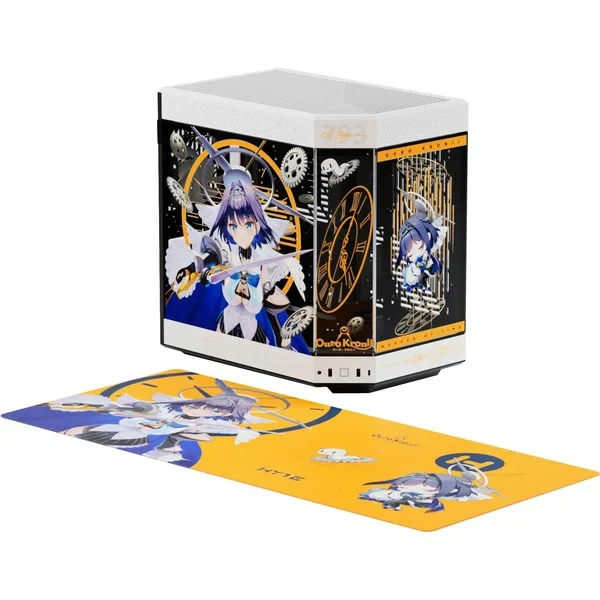 HYTE Y60 – Ouro Kronii Limited Edition – Großes Mauspad im Lieferumfang enthalten, PCI-e 4.0-Riser-Kabel, Panorama-Glasansicht