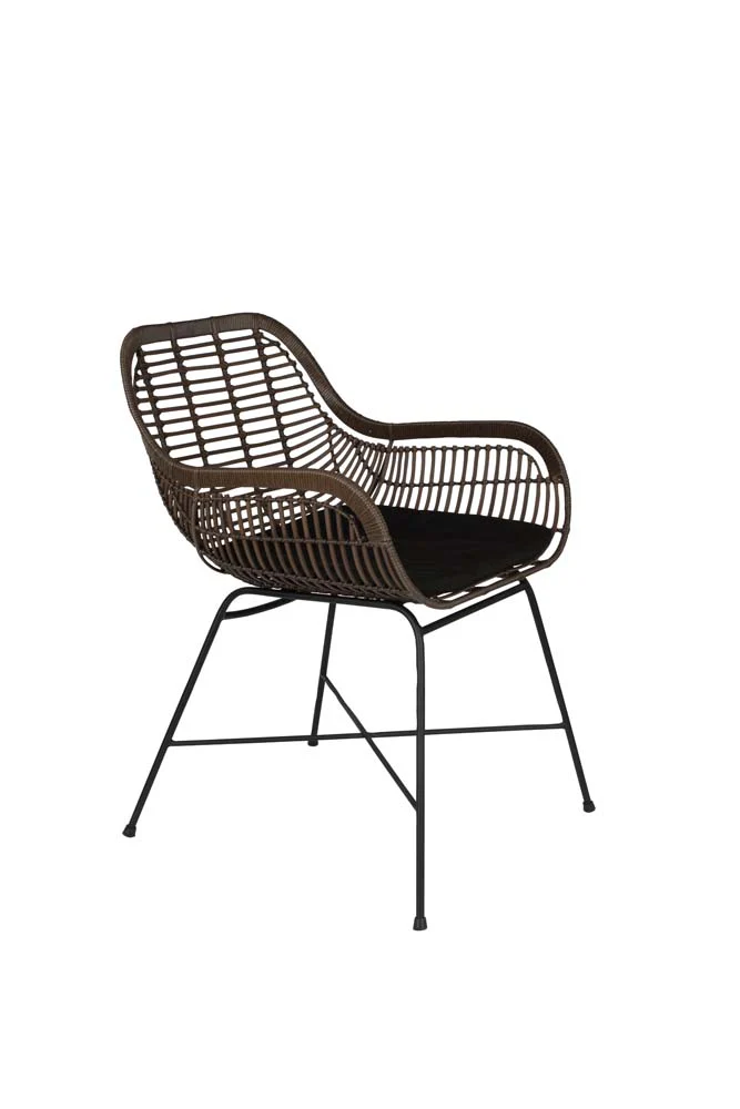 Cantik 2-er Set Outdoor Armlehnstühle Braun