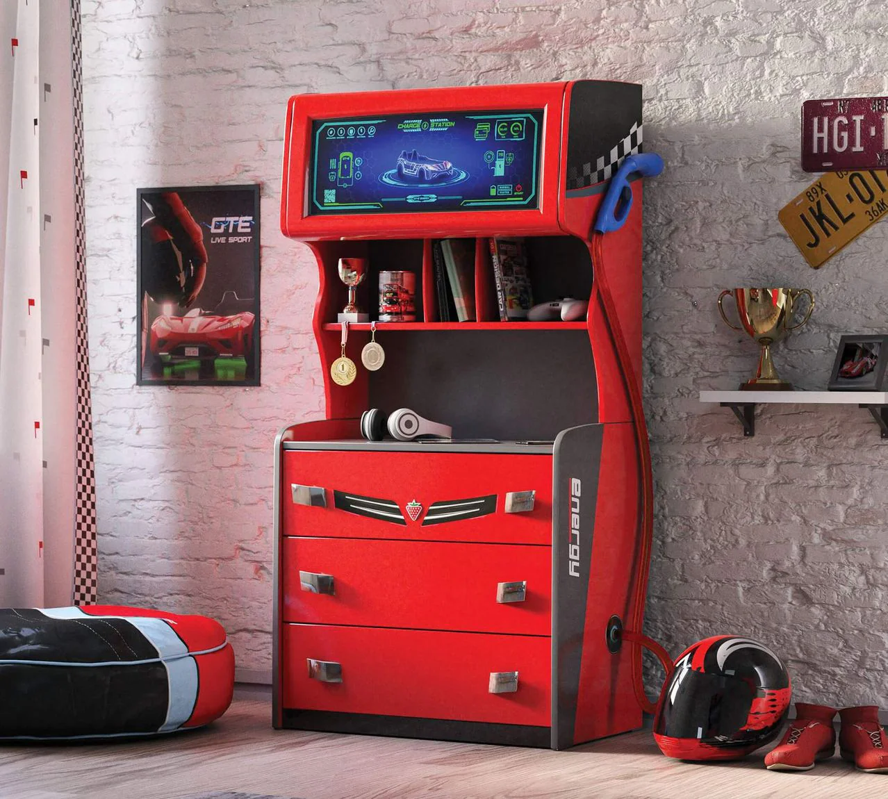 Cilek CHAMPION RACER Kommode Schrank Anrichte Rot