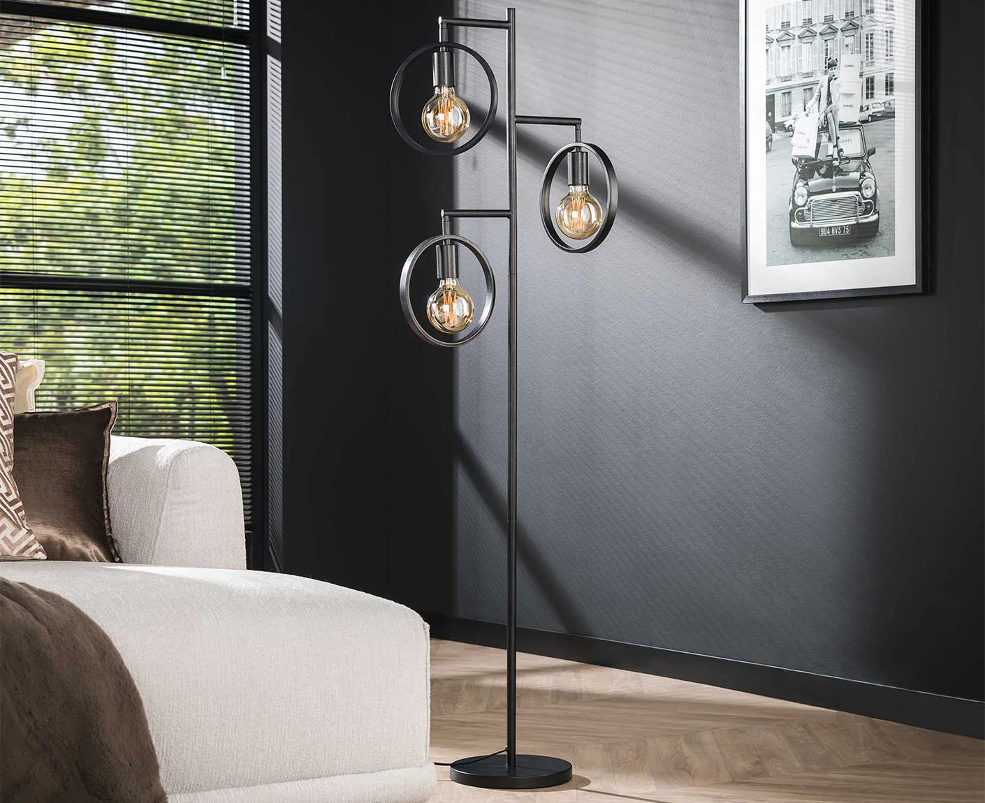 Stehlampe 3L Ring, Anthrazit