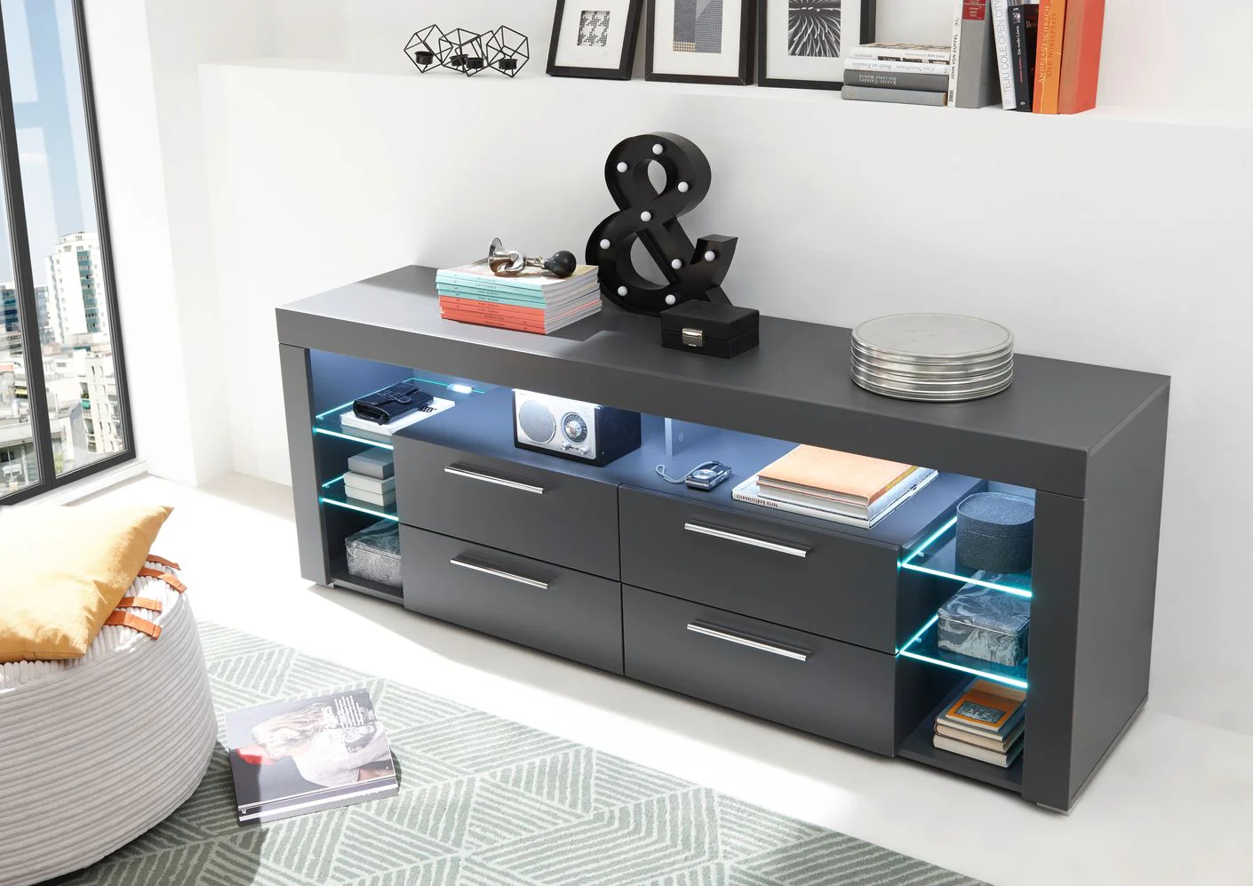 Goal 12 TV Möbel Grau Lowboard