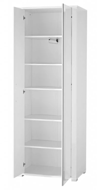 GO Garderobenschrank Dielenschrank Garderobe Flurgaderobe Weiß Hochglanz