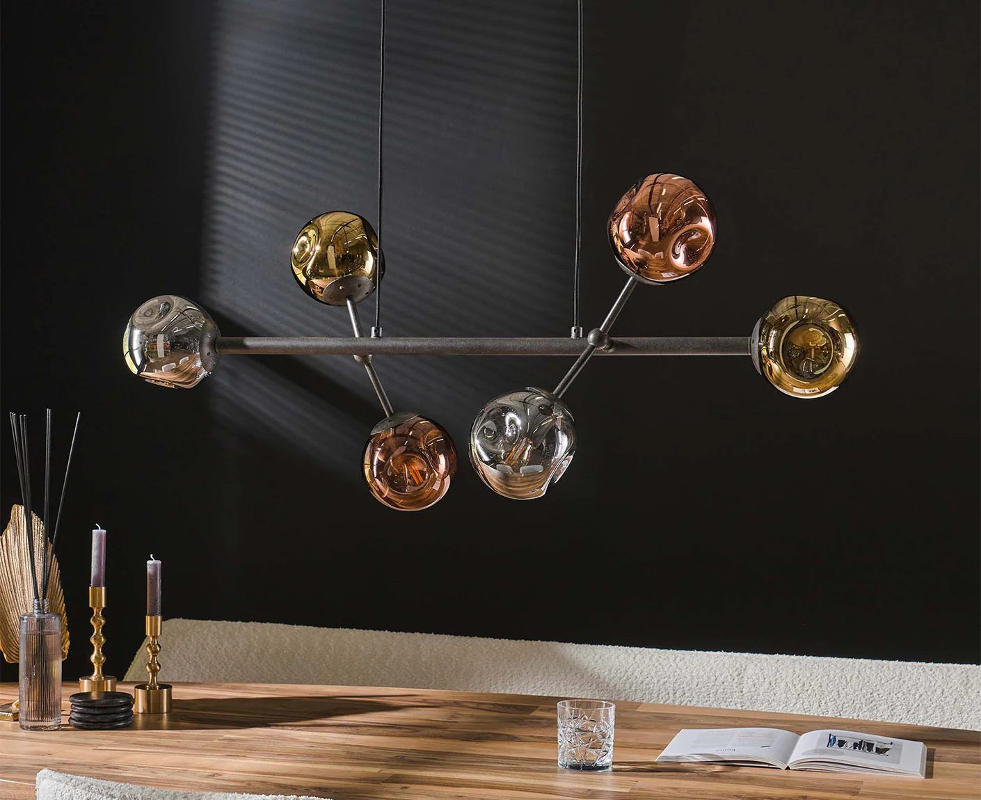 Hängelampe 6L Molecule Mix, Artic Schwarz