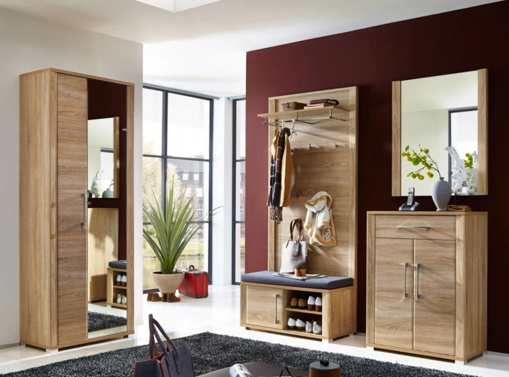 GO Sitzbank Garderobenbank Schuhbank Eiche Sonoma