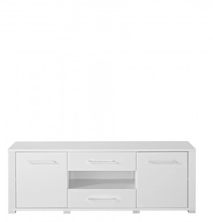 Go Lowboard TV-Möbel Fernsehmöbel Natur Weiß Hochglanz