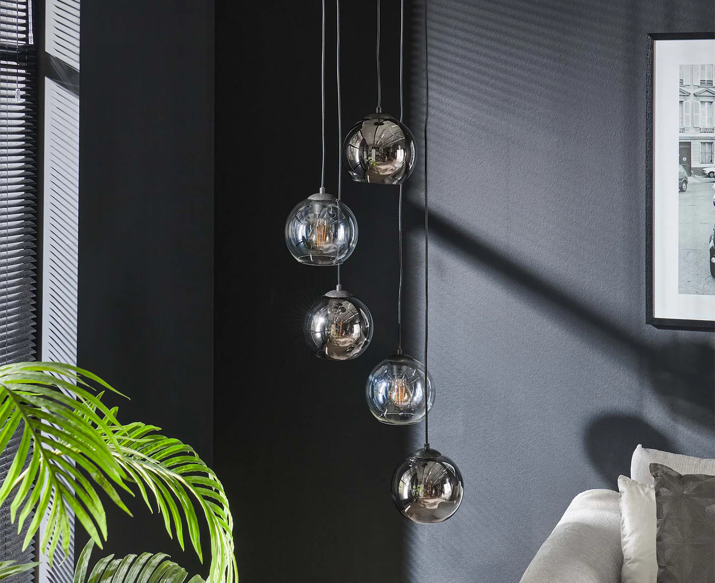 Hängelampe 5L Bubbles Bicolore gestuft, Artic Schwarz